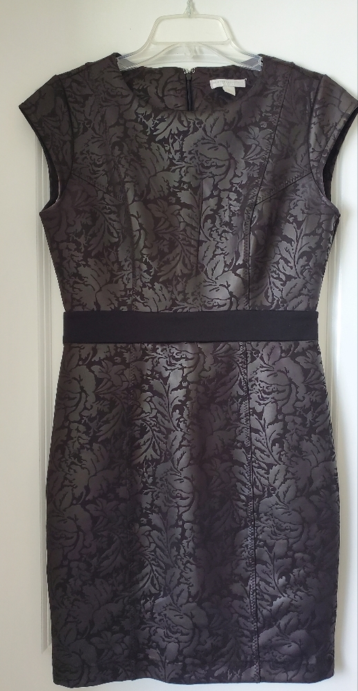 Black Dress with Floral Pattern, Size Small